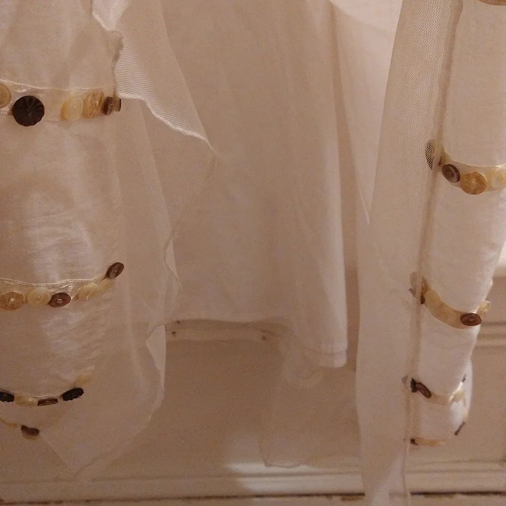 J Jill white cotton skirt with button embellishments Sz XS - Picture 5 of 9